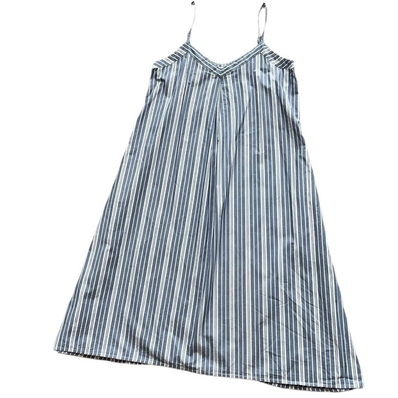 Madewell Striped V-Neck Trapeze Cotton Dress Size Small - Picture 4 of 13